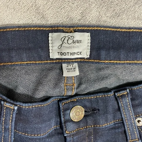 J. Crew Blue Slim Jeans with Tapered Legs and Contrast Stitching - Picture 5 of 6